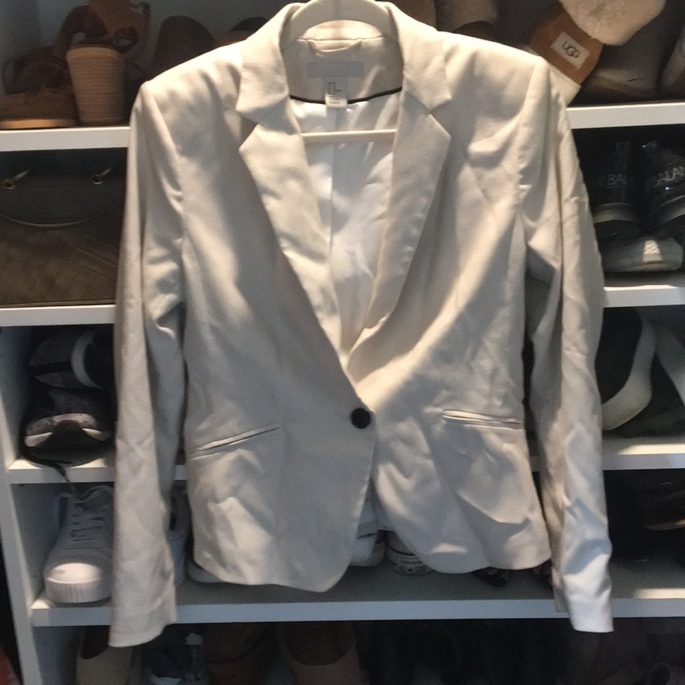Cream Fitted Blazer